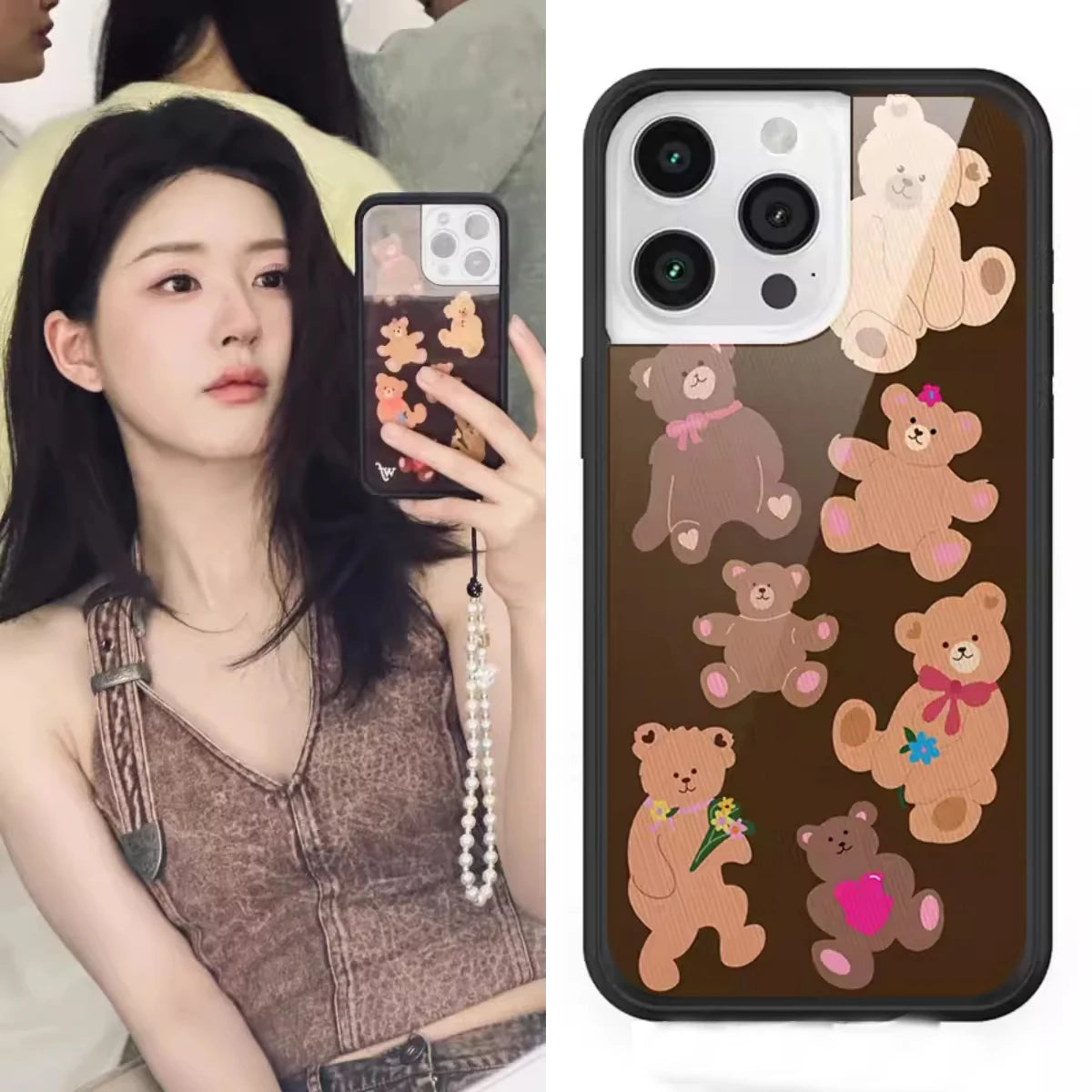 Wildflower 3D Ins Strawberry cherry Phone Case for iPhone 15 14 13 Pro Max 13pro 14pro 15pro WF Cute Cartoon Cover Funda