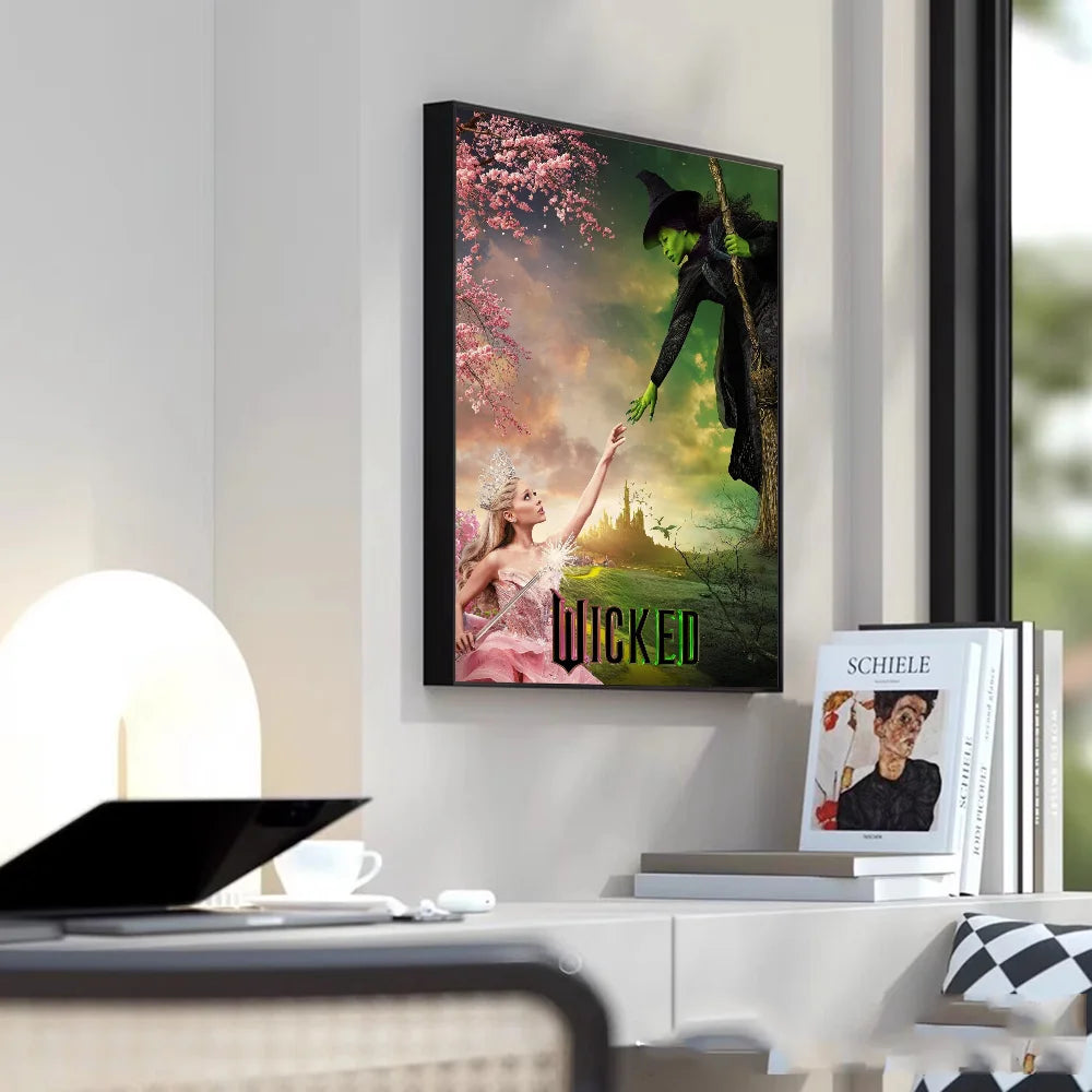 Movie W-Wicked 2024 Poster Poster HD art sticky wall waterproof home living room bedroom bar aesthetic decoration