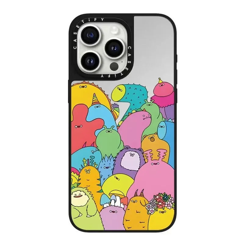 CASET Collaborative Quirky World iPhone 16 pro Max Case Anti-Fall Mirror Finish Phone Cover for Apple Devices