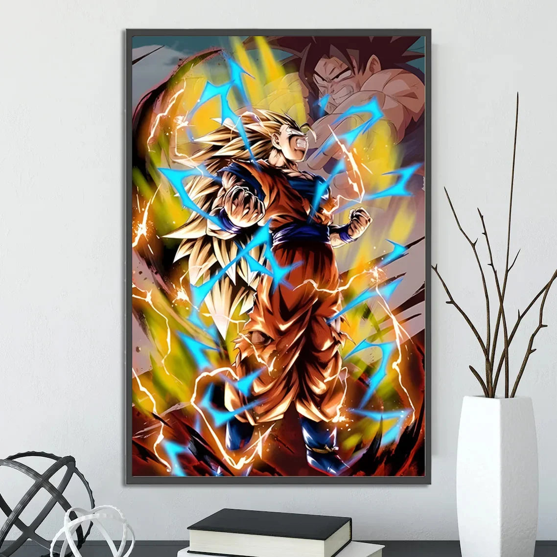 Dragon Ball Self-adhesive Poster Saiyan Goku Anime Wallpapr Figures Home Decoration Painting Pictures Wall Art Birthday Gift