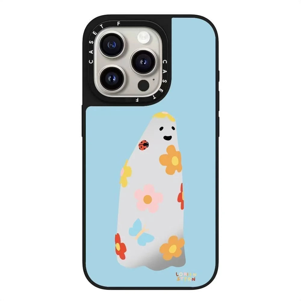 Adorable Happy Dog Apple Clear Mirror New Model Phone Case for 16Pro Max Cute Unique Design Mobile Shell Cover