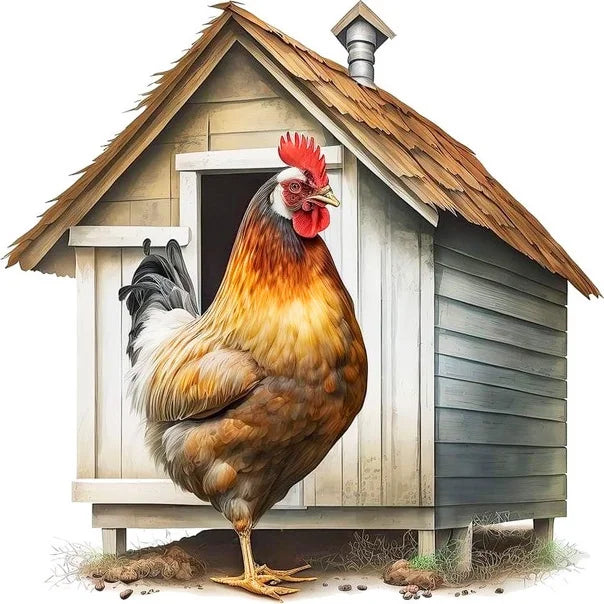 Huacan New Diamond Painting Animal Home Decor Full Round Square Drill Mosaic Chicken Picture Of Rhinestones Craft Kit