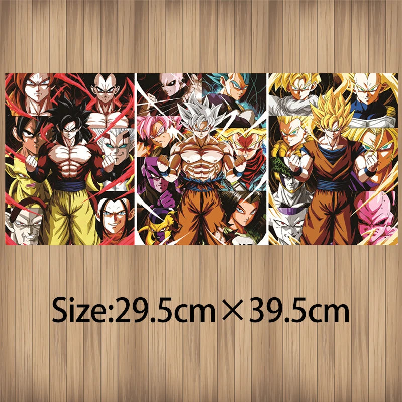 Dragon Ball Anime Lenticular Poster Goku Painting Wall Art 3D Flip Gradient Poster Home Decor(Without Frame)