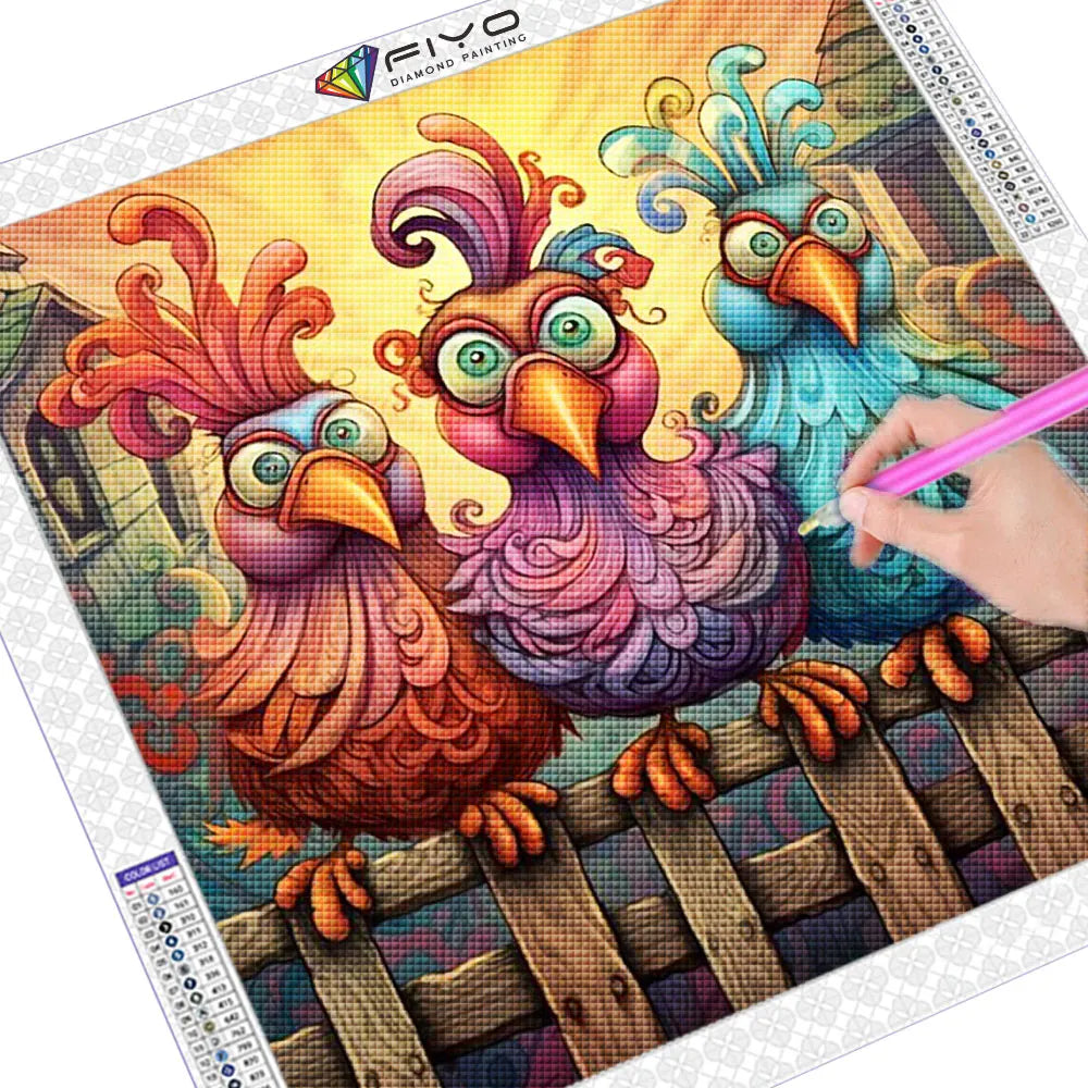 Animal Diamond Mosaic New Arrival 2024 Diamond Painting Picture Of Rhinestones Rooster Cross Stitch Kits Home Decor