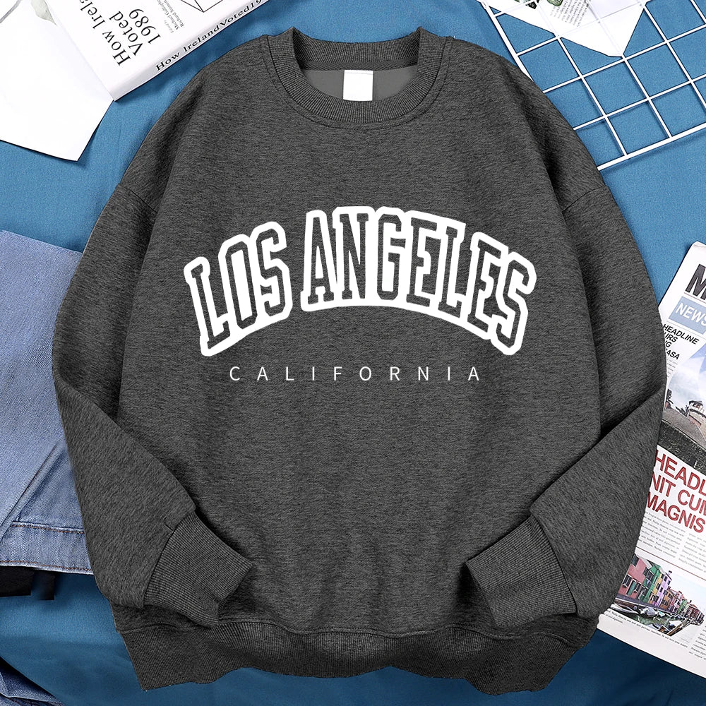 Los Angeles California City Hoody Men Women Fashion Loose Hoodie Hip Hop Fleece Sweatshirt Fashion Crewneck Pullover Couple