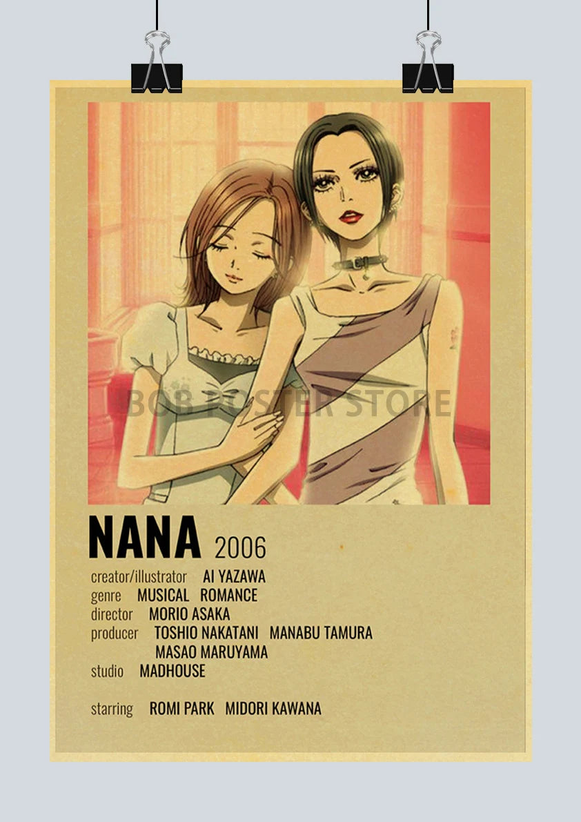 Japan Anime NANA Posters Retro Kraft Paper Sticker Poster 2021 Arrivals Bar Cafe Decor Nostalgia Gift Funny Prints Wall Painting