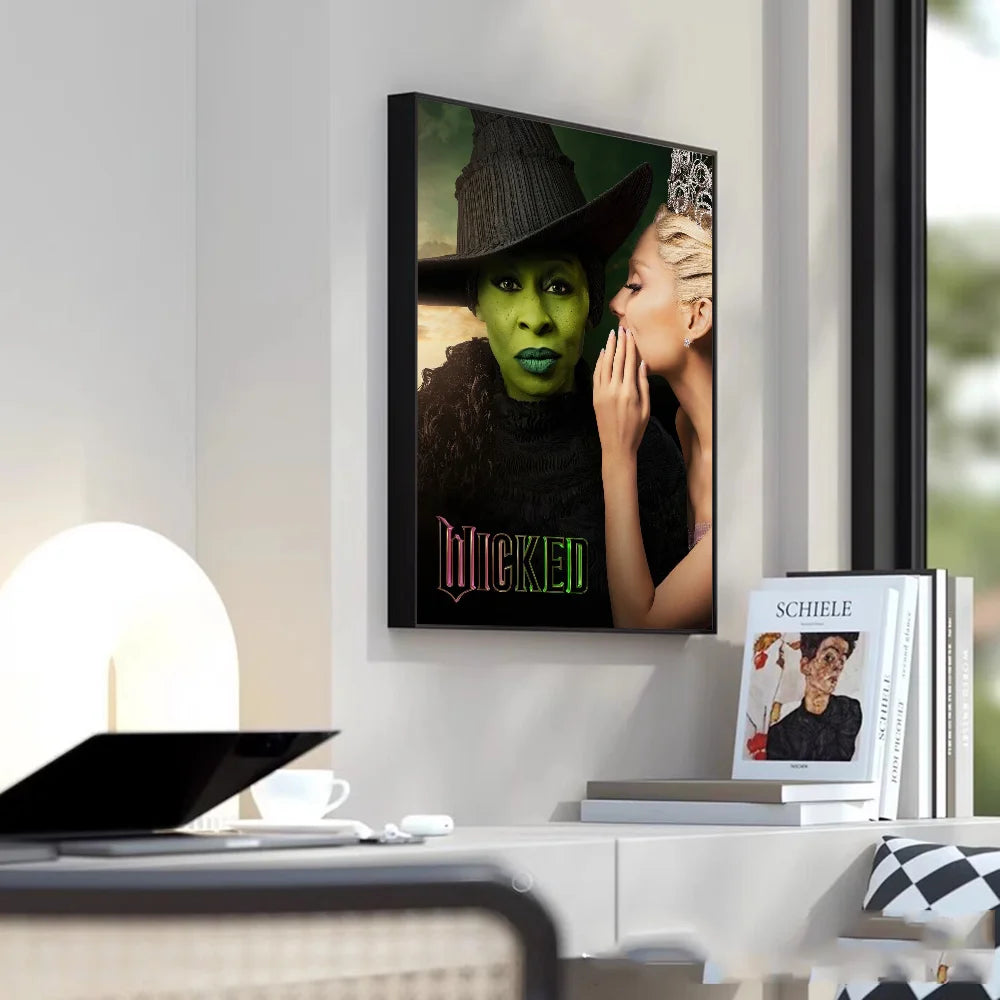 Movie W-Wicked 2024 Poster Poster HD art sticky wall waterproof home living room bedroom bar aesthetic decoration