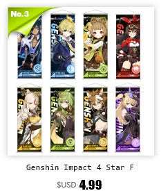 Genshin Impact Scroll Canvas Painting Raiden Shogun Ganyu Zhongli Home Decor Wall Hanging Anime Poster Wall Art Room Decoration