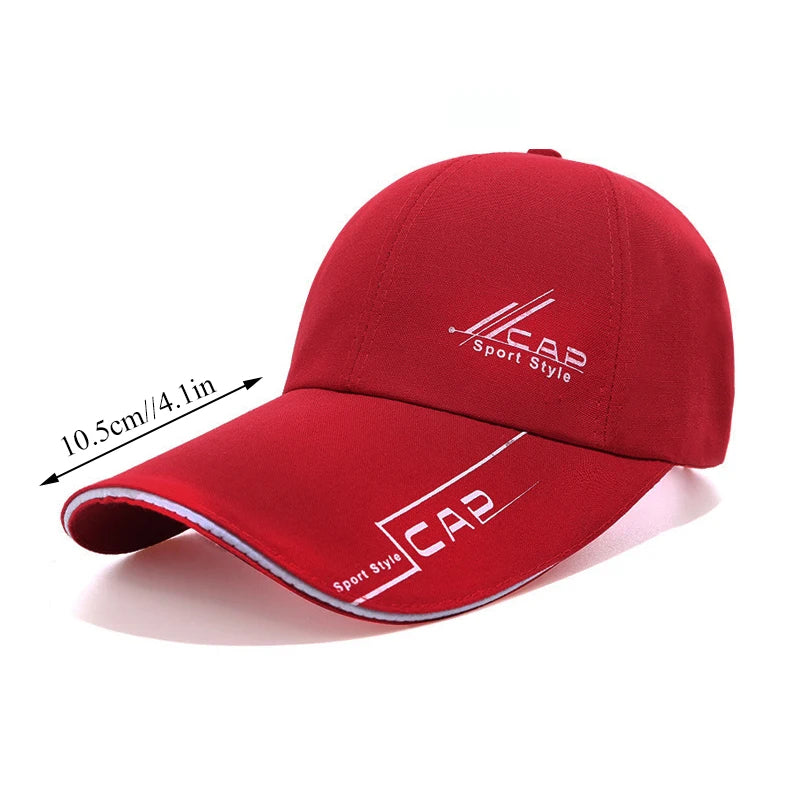 2024 Sports Baseball Cap Summer Long Visor Brim Shade Sun Hats Mens Snapback Hats Peaked Cap Outdoor Baseball Cap Bone Gorras