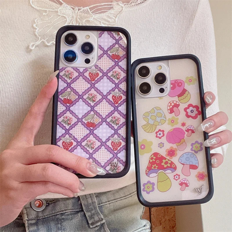 Wildflower 3D Wonderland Rabbit Phone Case for iPhone 16 15 14 13 12 Pro Max Plus 15plus Gemstone WF metal Logo Cover Funda