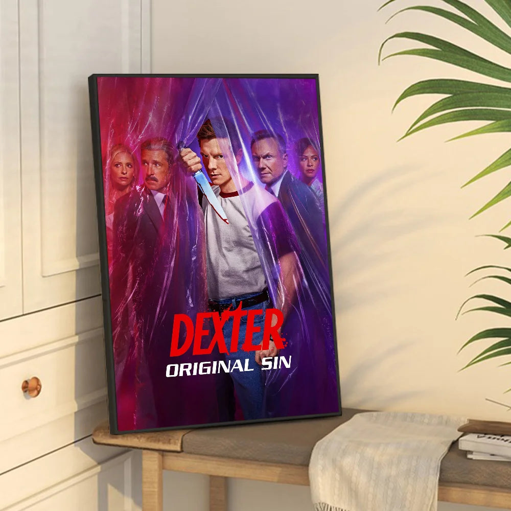 D-Dexter Movie Whitepaper Poster Waterproof Paper Sticker Coffee House Bar Aesthetic Art Wall Painting
