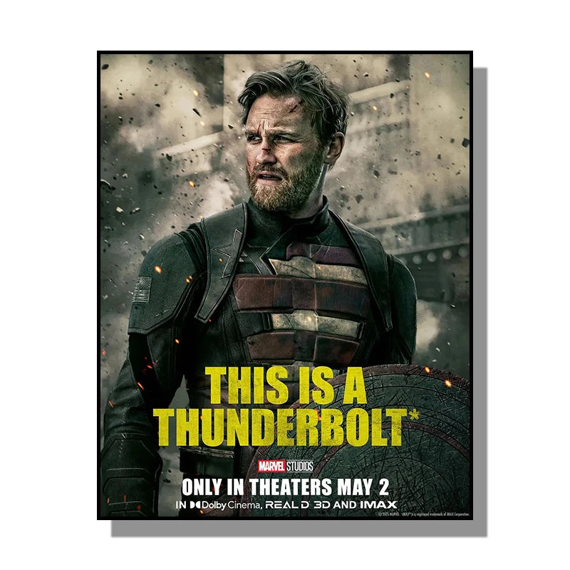 Thunderbolts (2025) Movie Canvas Poster Marvel Superhero Art Mural Home Wall Decoration Gift Frameless