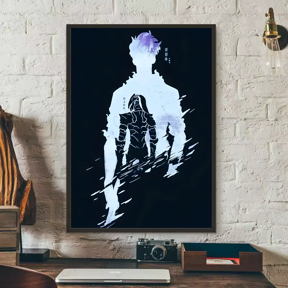 S-Solo Leveling Anime Poster HD art sticky wall waterproof home living room bedroom bar aesthetic decoration