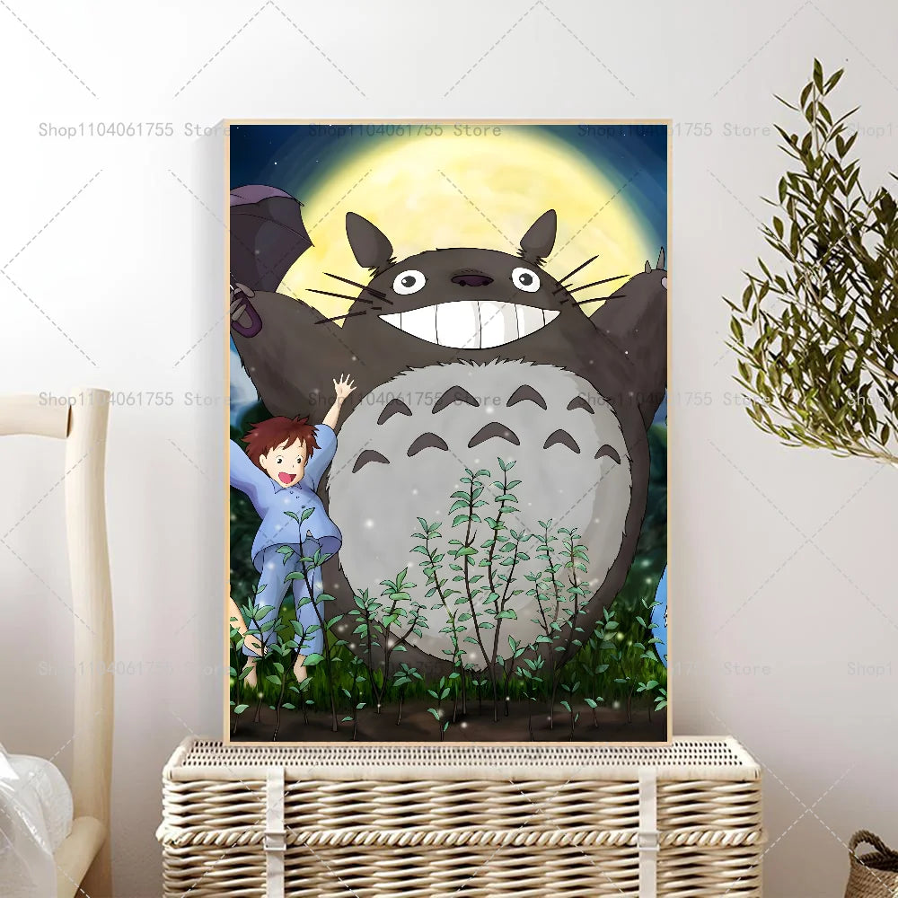 1PC Anime M-My N-Neighbor T-Totor Poster Self-adhesive Art Waterproof Paper Sticker Coffee House Bar Room Wall Decor