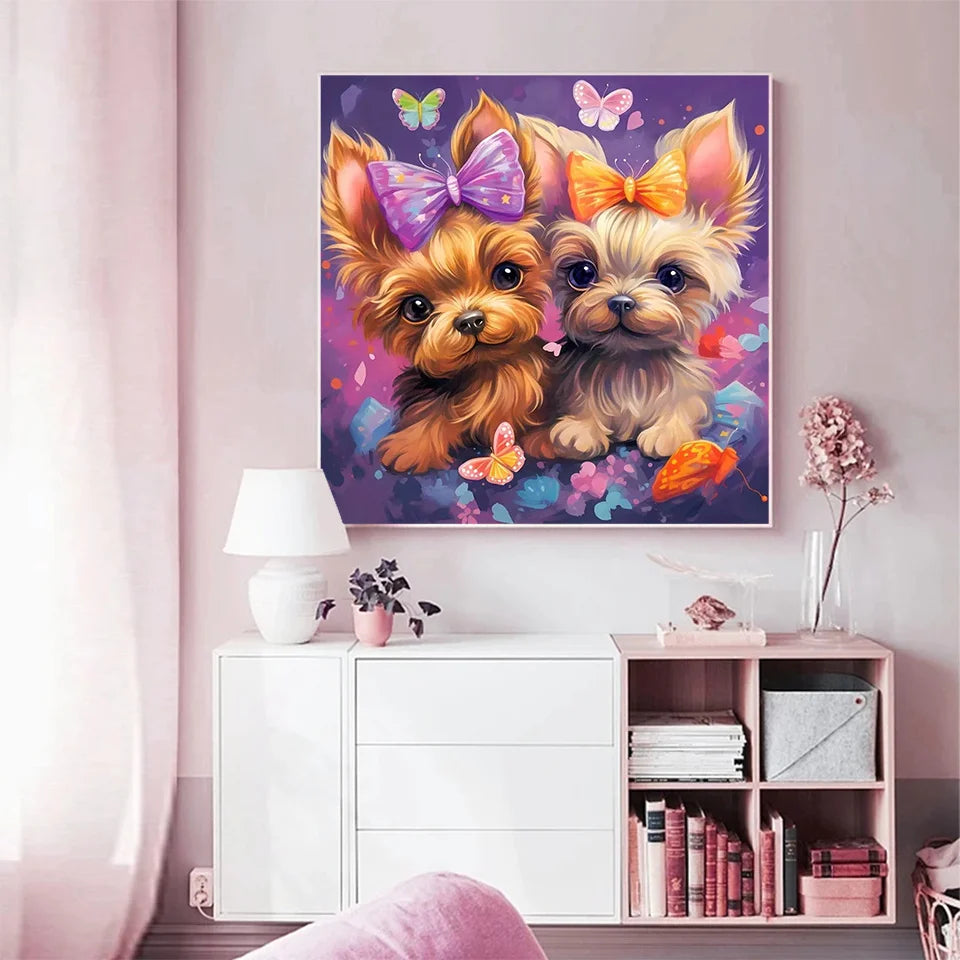 Handpainted Oil Painting Animal Cat Unframe Adult Painting by Numbers Dog Lion Acrylic Paint Wolf Home Living Room Art Craft