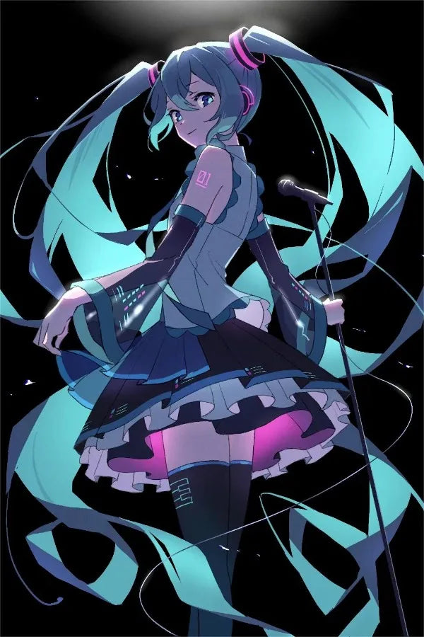 H-Hatsune Anime Miku-Poster Cartoon beautiful girl Anime Canvas Print Poster Poster Wall Art Decoration For Home Room Decoration