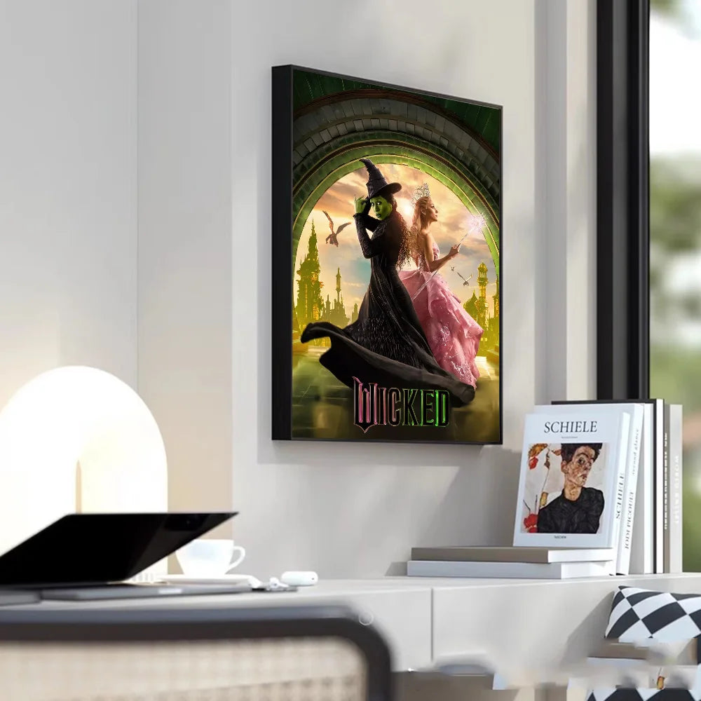 Movie W-Wicked 2024 Poster Poster HD art sticky wall waterproof home living room bedroom bar aesthetic decoration