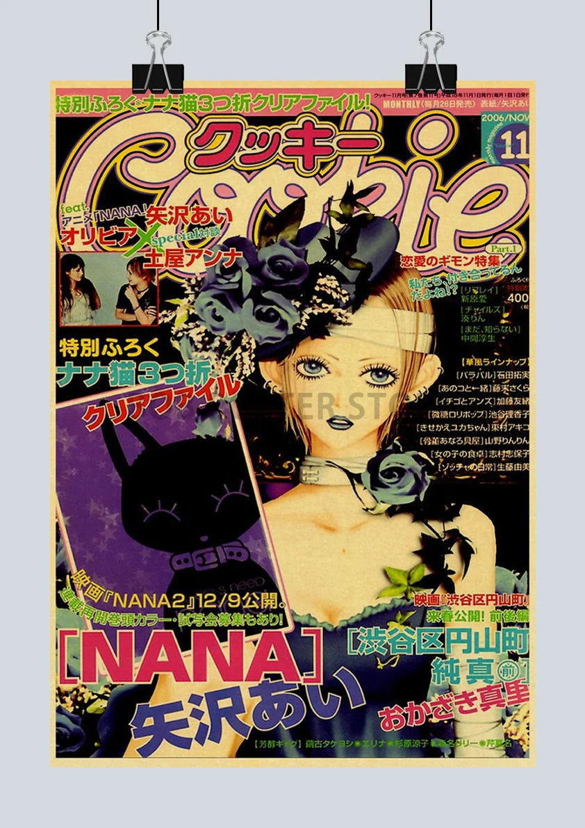 Japan Anime NANA Posters Retro Kraft Paper Sticker Poster 2021 Arrivals Bar Cafe Decor Nostalgia Gift Funny Prints Wall Painting