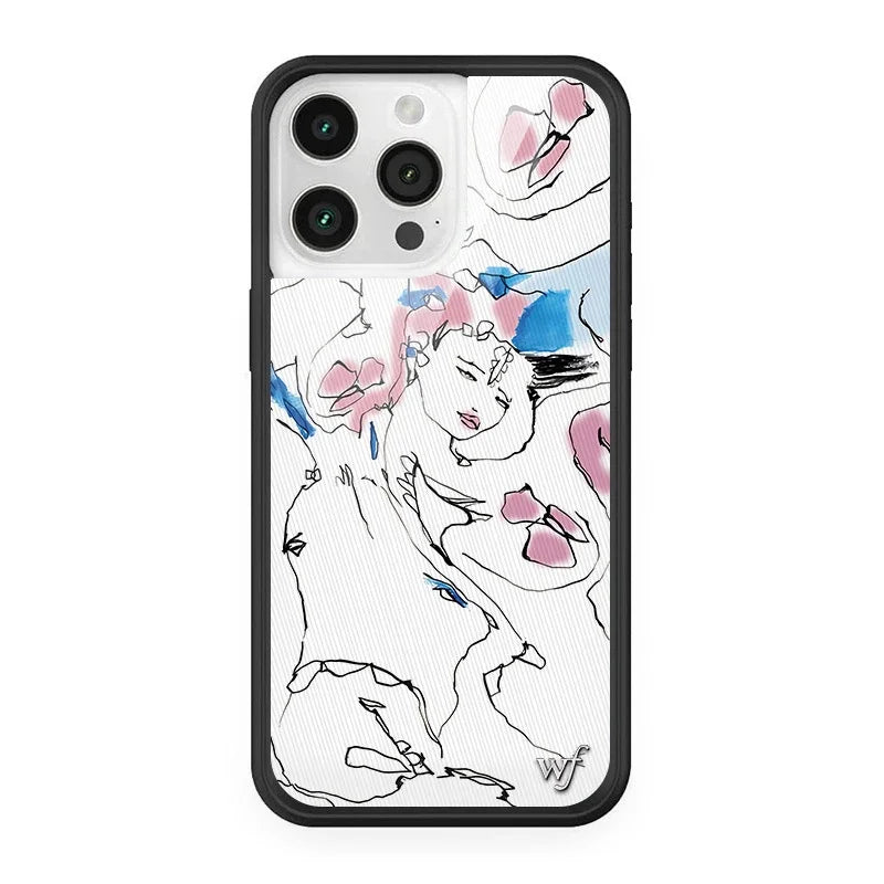 Wildflower Cartoon Cute Animal Cat Puppy Butterfly Horse Phone Case For iPhone 13 14 15 16 Pro Max WF Lovely Dancing Bear Cover