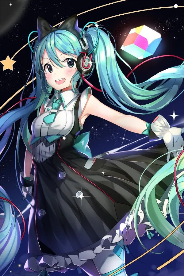 H-Hatsune Anime Miku-Poster Cartoon beautiful girl Anime Canvas Print Poster Poster Wall Art Decoration For Home Room Decoration