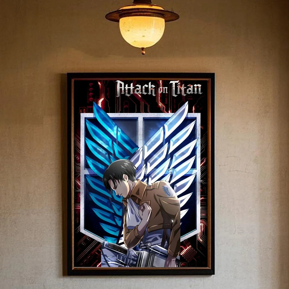 A-Attack on Titan Poster art sticky wall waterproof home living room bedroom bar aesthetic decoration