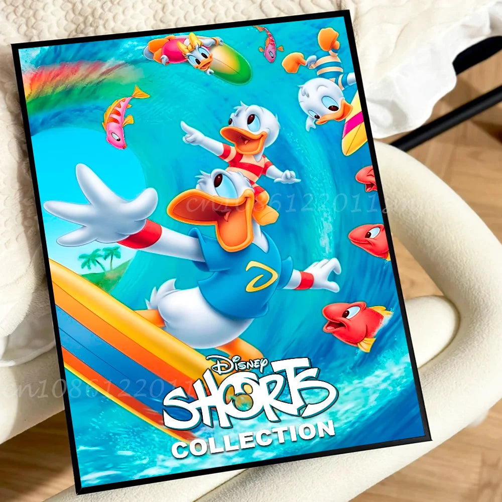 Cute Funny Cartoon Duck Poster Self-adhesive Art Waterproof Paper Sticker Coffee House Bar Room Wall Decor