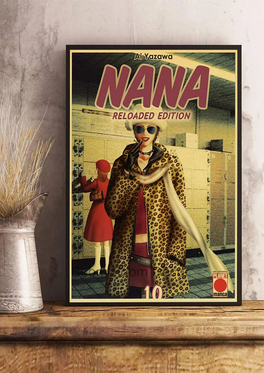 Hot Anime Posters NANA Retro Kraft Paper Sticker Poste 2021 Arrivals Bar Cafe Decor Nostalgia Gift Funny Prints Wall Paintings