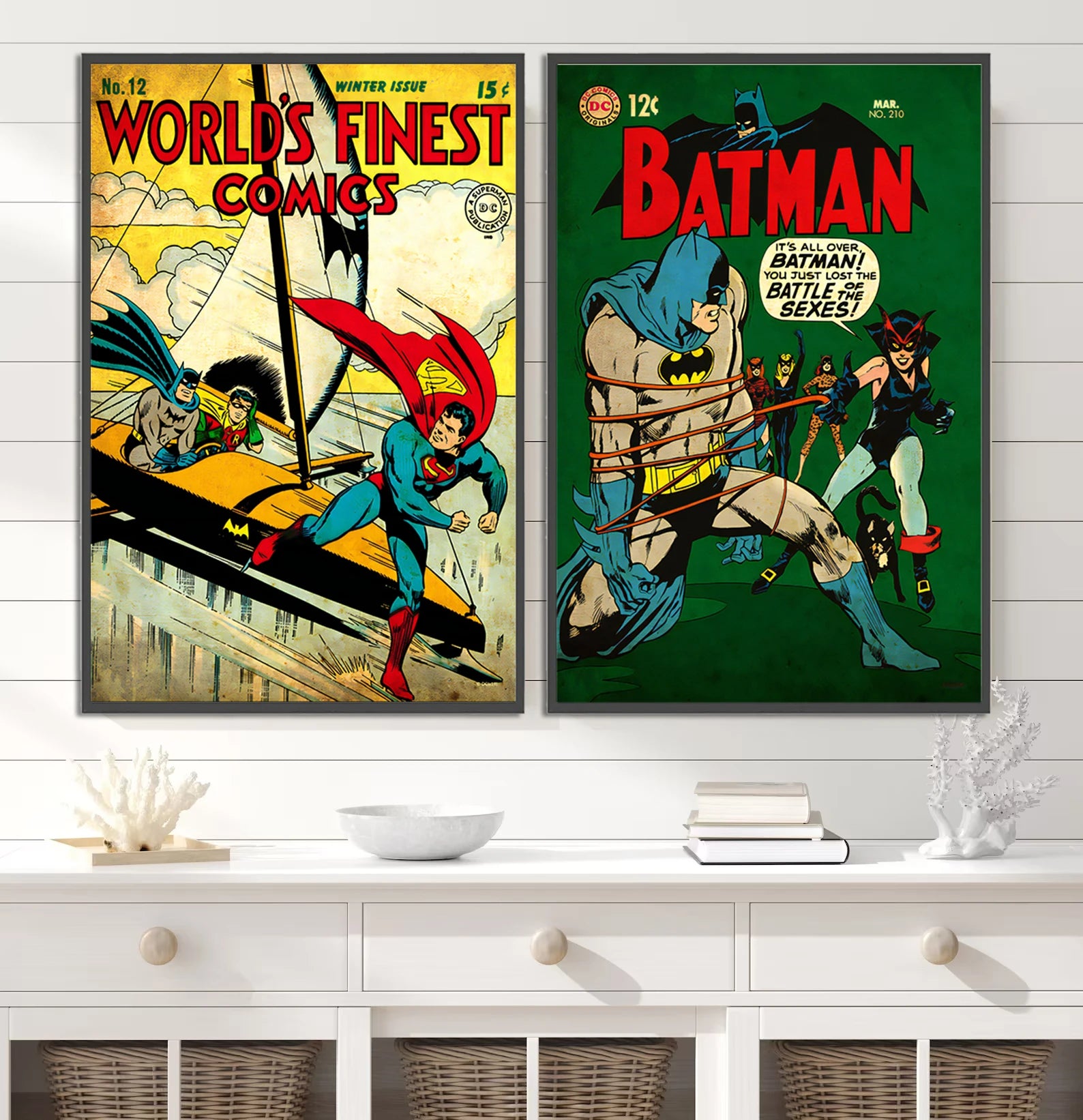 Batman Self-adhesive Poster Movie Wallpaper Figures Home Decoration Painting Wall Art DC Classic Covers Room Decor Kids Gift