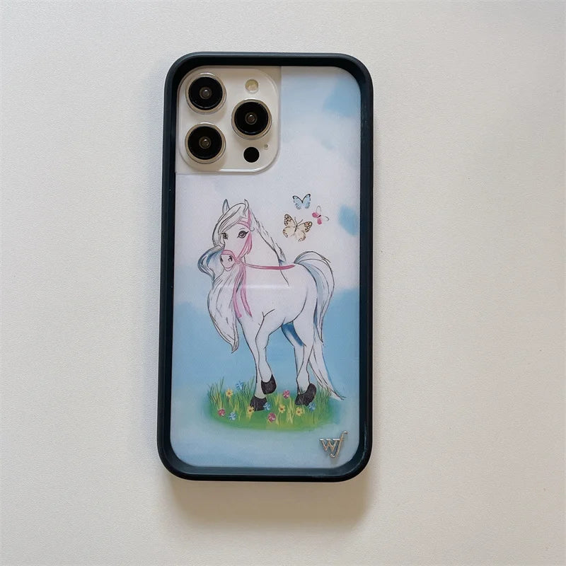 Wildflower 3D Little Angel Devil Phone Case for iPhone 16 15 14 13 12 Pro Max Plus 16pro 15pro WF Fawn Precious Pony Cute Cover