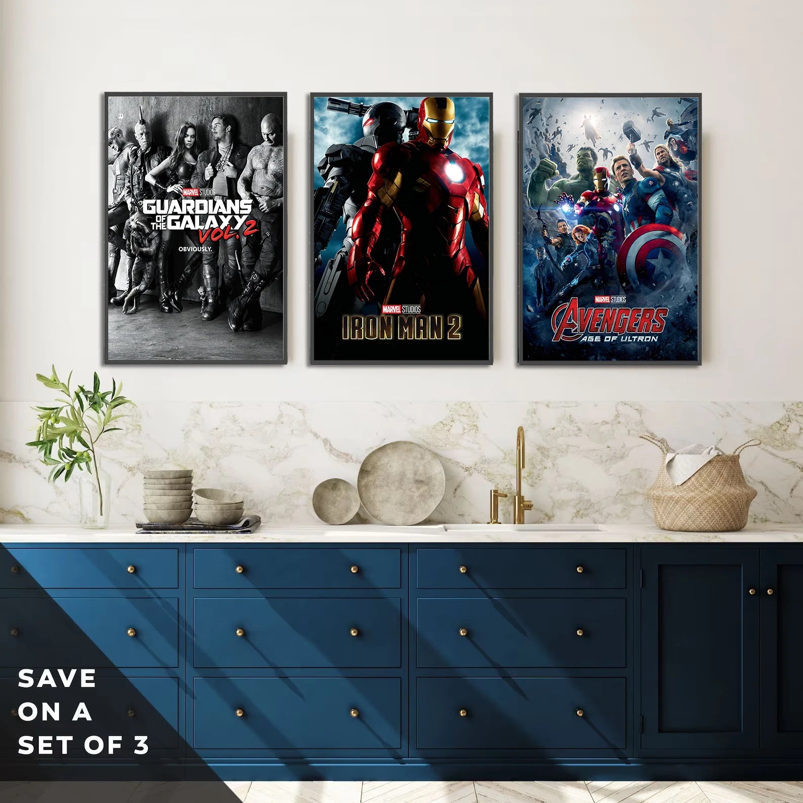 I-Iron Man M-Marvel Movie Poster Self-adhesive Wallpaper Figures Home Decoration Painting Wall T-Thor Art Bedroom Cartoons Decor