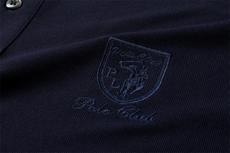 2024 Men's New Embroidered Cotton Business Leisure Short Sleeved POLO Shirt Fashion Short Sleeved Comfortable and Breathable Top