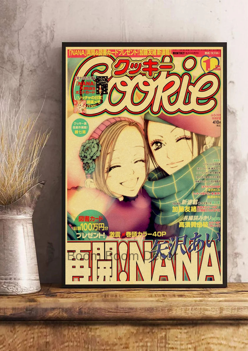 Hot Anime Posters NANA Retro Kraft Paper Sticker Poste 2021 Arrivals Bar Cafe Decor Nostalgia Gift Funny Prints Wall Paintings