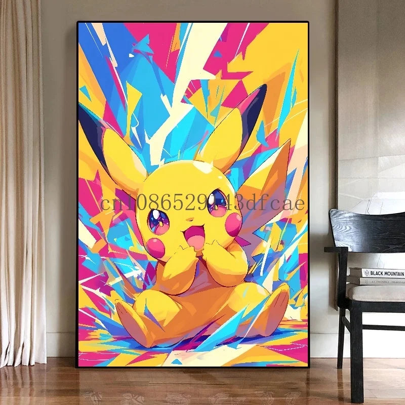 Anime Pokemon Canvas Painting Bulbasaur Charmander Squirtle Poster and Print Watercolor Wall Art Picture Home Decor Kids Gifts