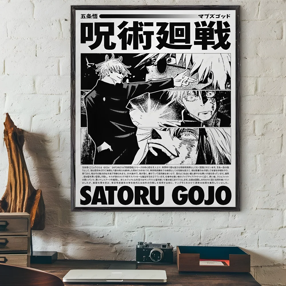 J-JujutsuES Japan Anime K-KaisenES Poster Sticky Wall Art Printing Waterproof Home Living Bed Room Bar Hallway Aesthetic Decor
