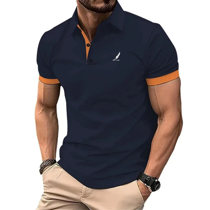 New Fashion Men's Polo Shirt Business Casual Turn-down Collar Buttoned Short Sleeve T Shirt Summer Street Quick Dry Men Clothing