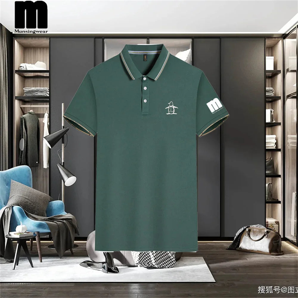 Summer Men's Polo Shirt Short Sleeve Collar Button T-shirt Men's Casual Fashion Street Wear Lightweight Jogging Top