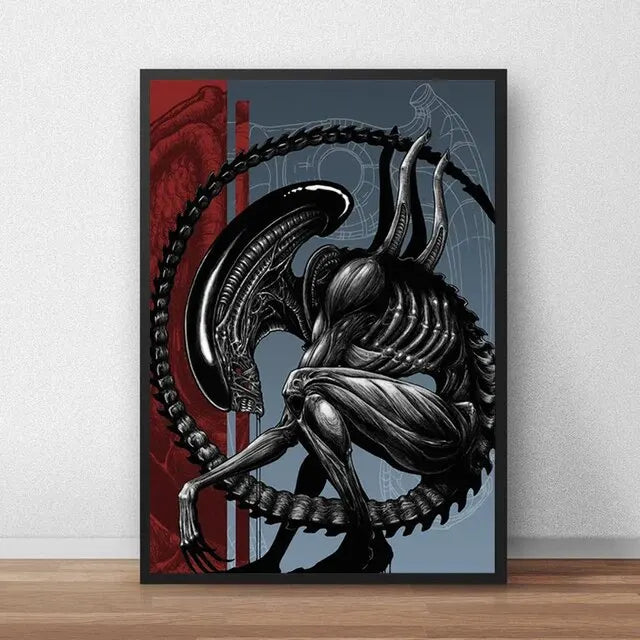 Classic Sci-Fi Alien Movie Poster, Retro Style Canvas Painting, Astronaut Space Print, Ideal Wall Art for Home Room Decoration