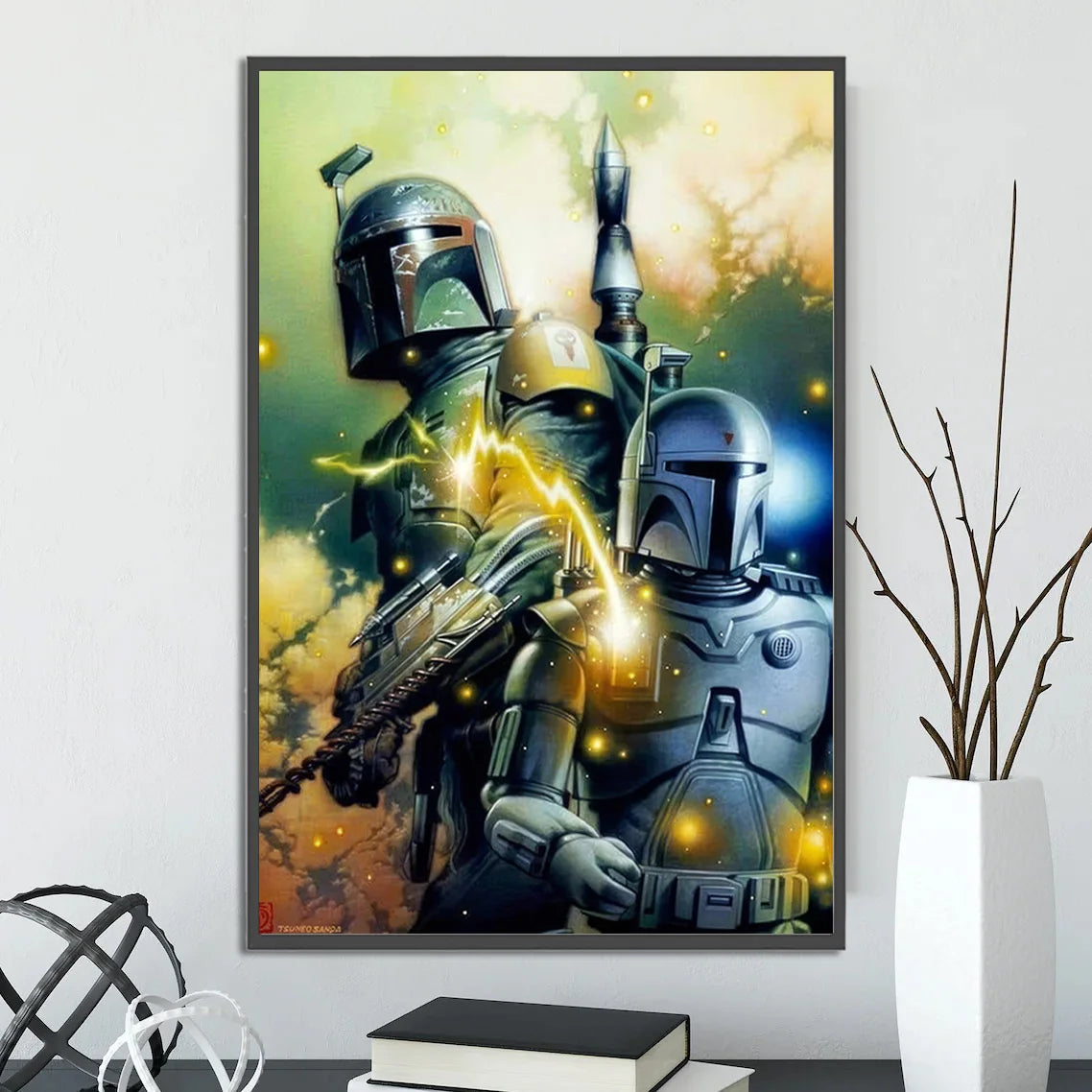 Star Wars Mandalorian Self-adhesive Poster Figures Home Decoration Painting Wall Art Computer Room Decor Kid Gift Yoda Wallpaper