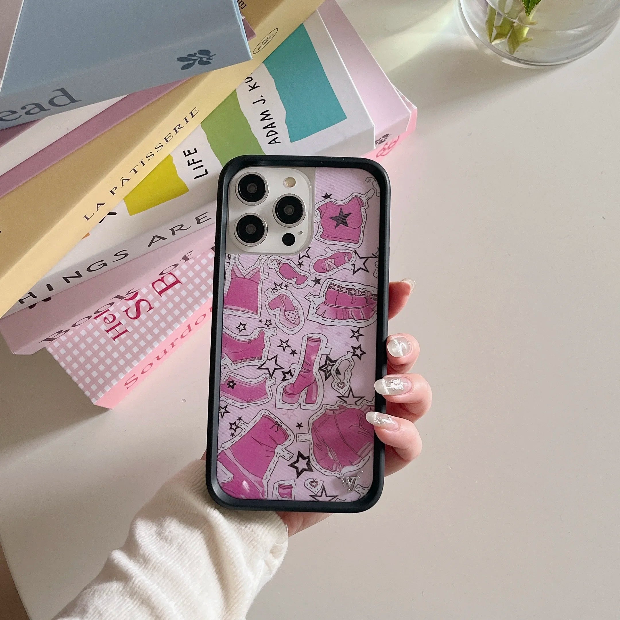 Wildflower 3D Heart Love Flower Cherry Cake Case For iPhone 15 14 13 12 16 Pro Max WF Fashion Girl Bow Ballet Dance Shoes Cover
