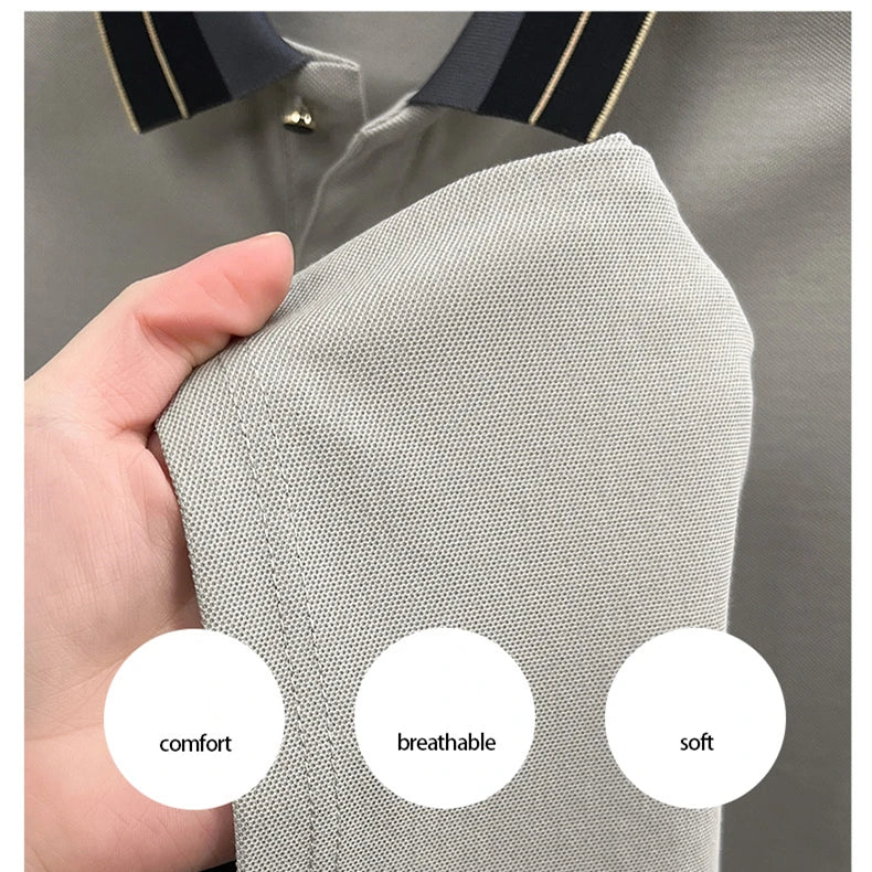 Luxury fashion men's short sleeve polo shirt high-quality brand summer breathable casual T-shirt cute cartoon dog embroidery top
