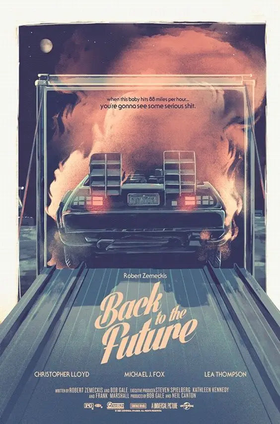Back To The Future Car Canvas Art Print Retro Movie Wall Decor for Living Room Home Decor Poster