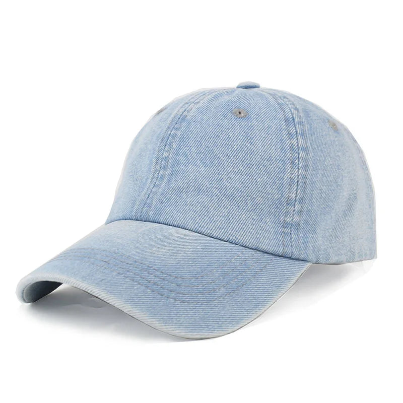 Vintage Washed Cotton Baseball Cap Men Women Denim Dad Trucker Hat Outdoor Adjustable Snapback Cap