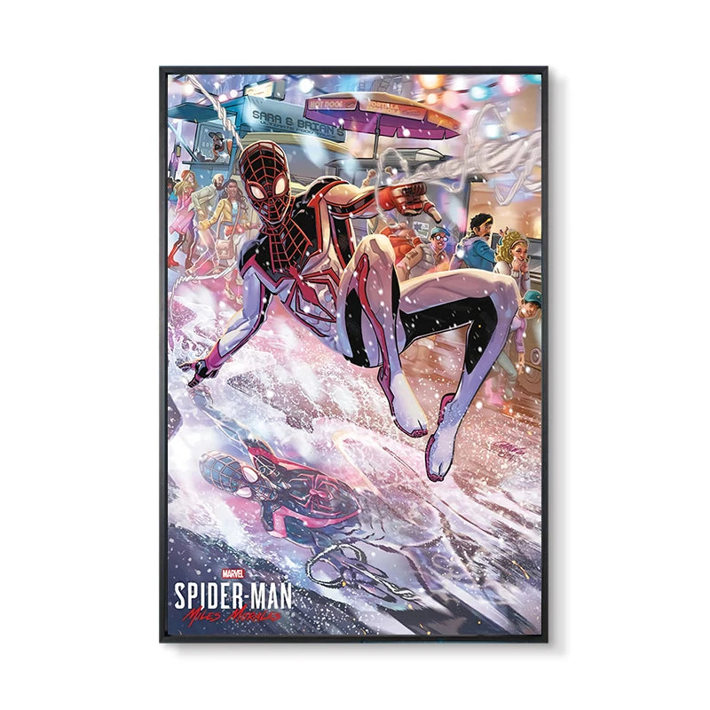 Marvel Super Hero Decorative Painting Anime Spider Man Art Poster Retro American Film Mural Home Childrens Room Wall Decor Print