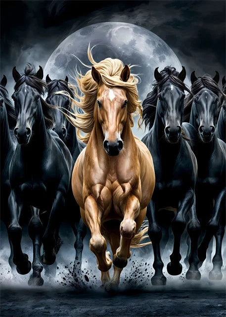 Horse Wall Art Posters Horse Running Canvas Art Print Painting Beautiful Horses Pictures for Modern Home Living Room Decoration