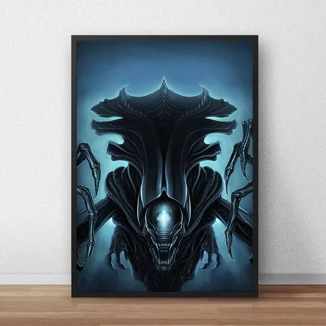 Classic Sci-Fi Alien Movie Poster, Retro Style Canvas Painting, Astronaut Space Print, Ideal Wall Art for Home Room Decoration