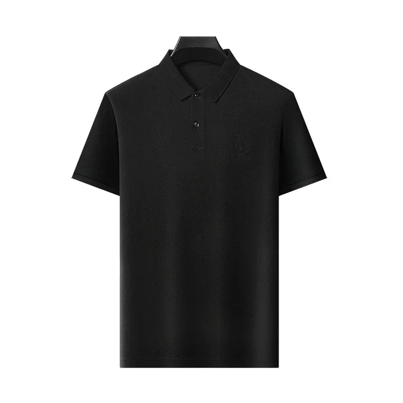 2024 Men's New Embroidered Cotton Business Leisure Short Sleeved POLO Shirt Fashion Short Sleeved Comfortable and Breathable Top