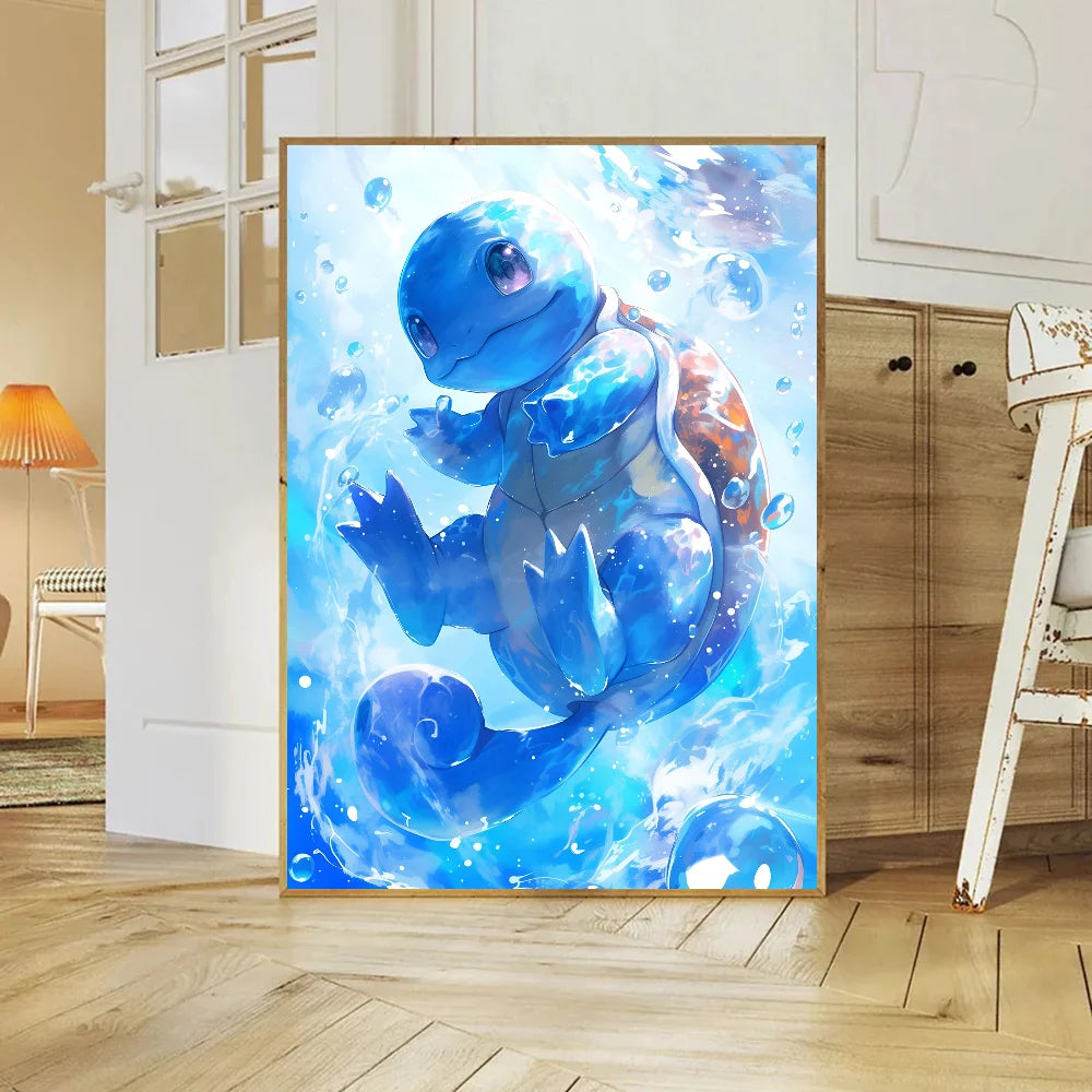 Miniso Anime P-Pokemon Poster Self-adhesive Art Waterproof Paper Sticker Coffee House Bar Room Wall Decor