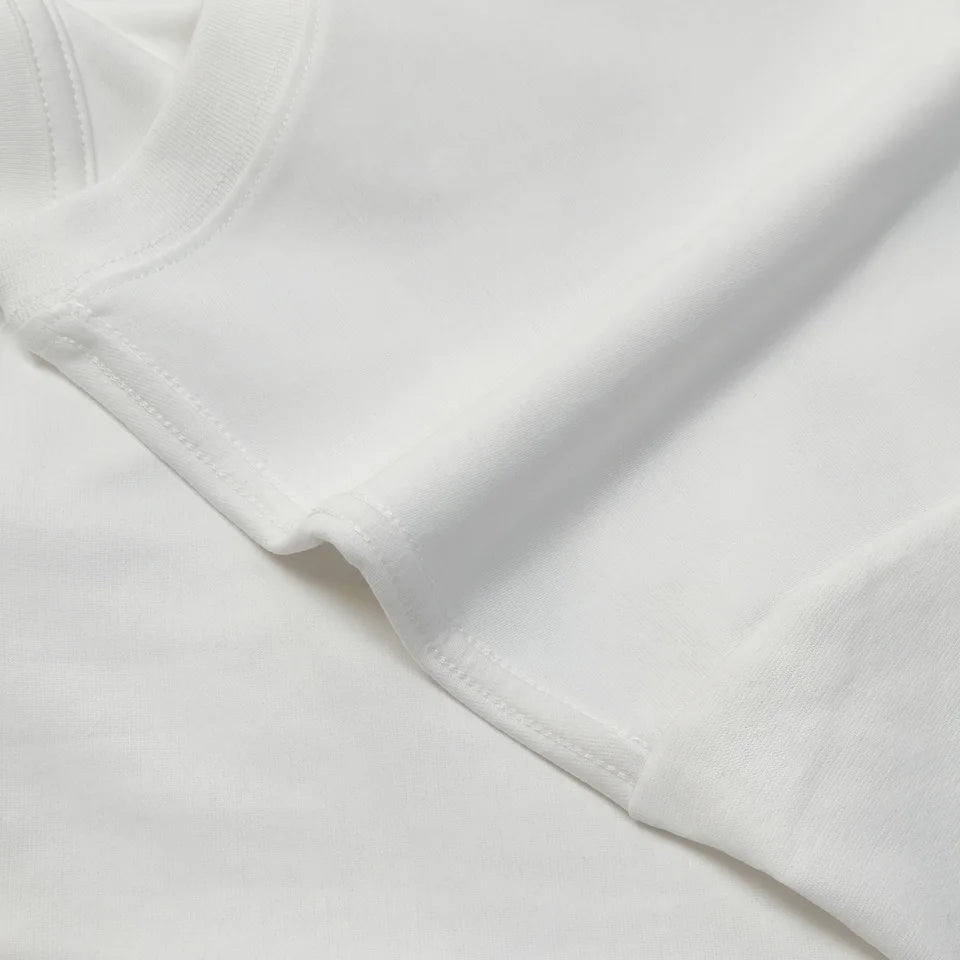 Men's Letter Embroidery Oversized T-Shirt Summer 2025 New Trendy Print Loose Short Sleeved Tee Casual Versatile Tops Clothing