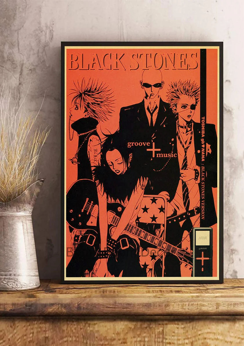 Hot Anime Posters NANA Retro Kraft Paper Sticker Poste 2021 Arrivals Bar Cafe Decor Nostalgia Gift Funny Prints Wall Paintings