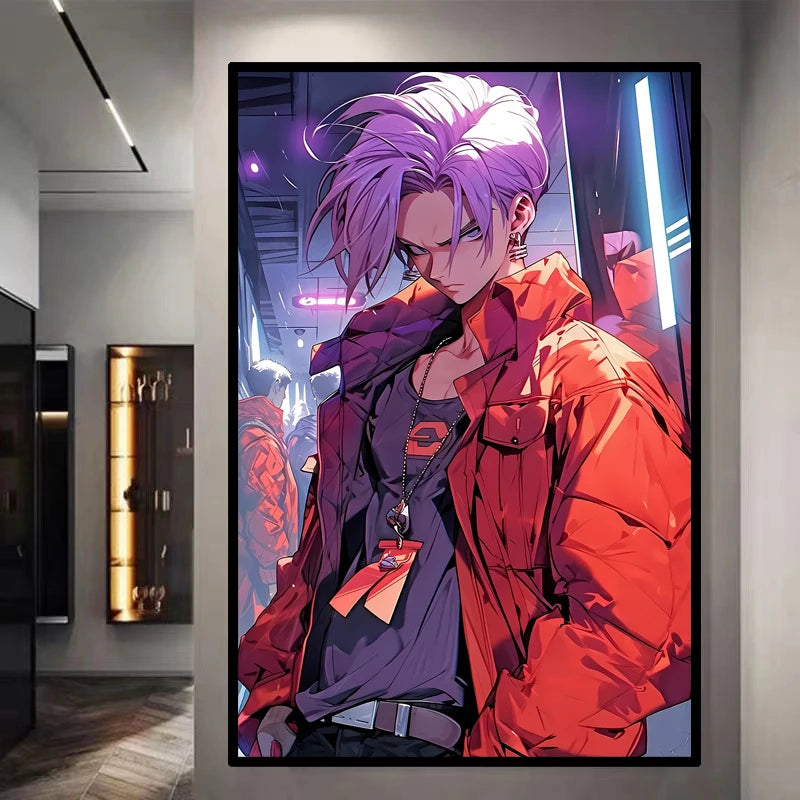 Dragon Ball Decorative Painting Sun Wukong Super Saiyan Japanese Anime Hanging Picture Living Room Bedside Mural